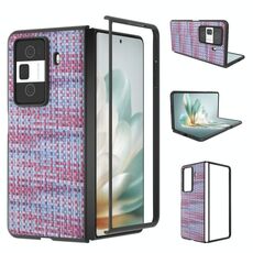 Custodia per telefono in PU con trama a reticolo e colore della cornice nera per Honor Magic Vs3 (viola)