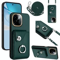 Per vivo Y200 Organ Card Bag Ring Holder Custodia per telefono con cordino lungo (verde)
