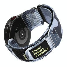 Cinturino per orologio con chiusura a strappo in tela di nylon da 20 mm (grigio mimetico)