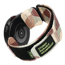 Cinturino per orologio con chiusura a strappo in tela di nylon da 20 mm (mimetico deserto)