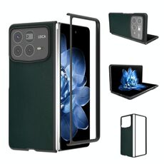 Per Xiaomi Mix Fold 4 Custodia per telefono con copertura completa in pelle PU e cornice nera (verde)