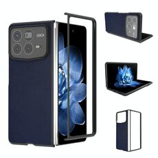 Per Xiaomi Mix Fold 4 Custodia per telefono in pelle PU con telaio nero a copertura totale (blu scuro)