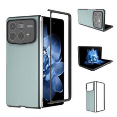 Per Xiaomi Mix Fold 4 Custodia per telefono con copertura completa in pelle PU e cornice nera (azzurro chiaro)