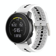 Per Suunto Race S cinturino in silicone colorato con foro (bianco nero)
