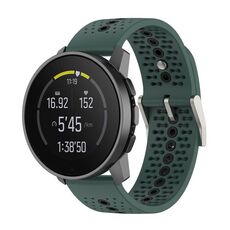 Per Suunto Race S cinturino in silicone colorato con foro (verde oliva nero)