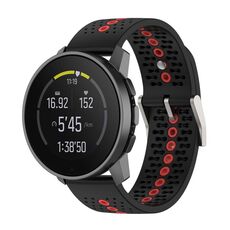 Per Suunto Race S cinturino in silicone colorato con foro (nero arancione)