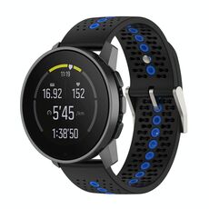 Per Suunto Race S cinturino in silicone colorato con foro (nero blu)