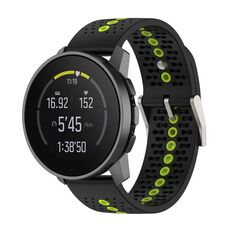 Per cinturino in silicone con foro colorato Suunto Race S (nero verde lime)