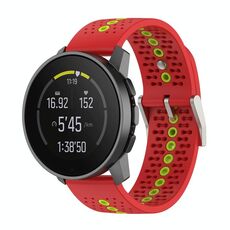 Per Suunto Race S cinturino in silicone colorato con foro (rosso verde)