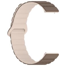 Cinturino per orologio magnetico in silicone con anello punteggiato da 18 mm (marrone albicocca)