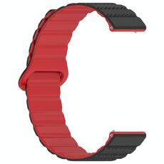 Cinturino per orologio magnetico in silicone con anello punteggiato da 18 mm (nero rosso)