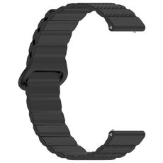 Cinturino per orologio magnetico in silicone con anello punteggiato da 18 mm (nero)