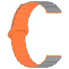 Cinturino per orologio magnetico in silicone con anello punteggiato da 18 mm (grigio arancione)