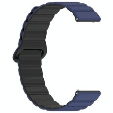 Cinturino per orologio magnetico in silicone con anello punteggiato da 18 mm (blu scuro e nero)