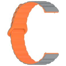 Cinturino per orologio magnetico in silicone con anello punteggiato da 20 mm (grigio arancione)