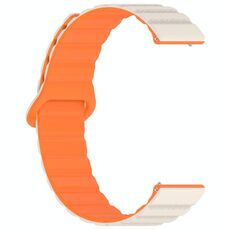 Cinturino per orologio magnetico in silicone con anello punteggiato da 20 mm (arancione chiaro)