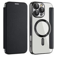 Per iPhone 16 Pro Max Custodia magnetica antifurto in pelle RFID MagSafe (nera)