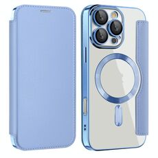 Per iPhone 16 Pro Custodia magnetica antifurto in pelle con protezione RFID MagSafe (blu)