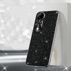 Per vivo S19 Custodia per telefono con polvere glitterata elettrolitica (nero)