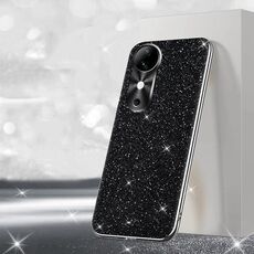Per vivo S19 Pro Custodia per telefono con polvere glitterata elettrolitica (nero)