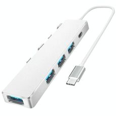 ADS-301C USB-C / Tipo C a USB-C + USB 3.0 + 3 x USB 2.0 HUB di espansione (Argento)
