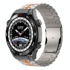 Per Huawei Watch Ultimate / Buds 22mm Double Lock Buckle Turtle Titanium Steel Watch Band (titanio arancione)