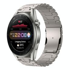 Per Huawei Watch 3 Pro Nuovo cinturino da 22 mm con fibbia a doppia chiusura in acciaio al titanio tartaruga (titanio)