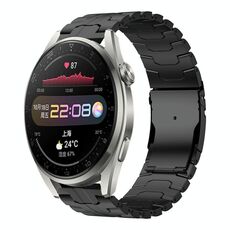 Per Huawei Watch 3 / 3 Pro 22mm Double Lock Buckle Turtle Titanium Steel Watch Band (Nero)