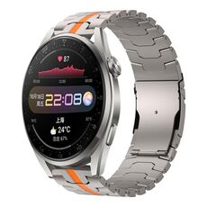 For Huawei Watch 3 / 3 Pro 22mm Double Lock Buckle Turtle Titanium Steel Watch Band(Titanium Oange)