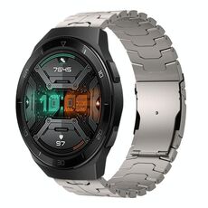 Per Huawei Watch GT / GT 2e 22mm Double Lock Buckle Turtle Titanium Steel Watch Band (Titanio)