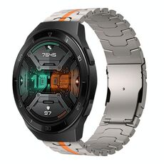 Per Huawei Watch GT / GT 2e 22mm Double Lock Buckle Turtle Titanium Steel Watch Band (titanio arancione)