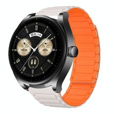 For Huawei Watch Buds 22mm I-shaped Magnetic Silicone Watch Band(Starlight+Orange)