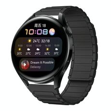 For Huawei Watch 3 22mm I-shaped Magnetic Silicone Watch Band(Black)