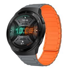 For Huawei Watch GT 2e 22mm I-shaped Magnetic Silicone Watch Band(Gray+Orange)
