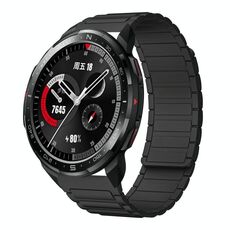 For Honor Watch GS Pro 22mm I-shaped Magnetic Silicone Watch Band(Black)