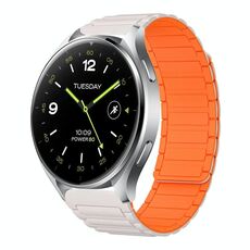 For Xiaomi Watch 2 22mm I-shaped Magnetic Silicone Watch Band(Starlight+Orange)