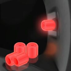 5 confezioni di valvole luminose per pneumatici auto e moto, colore: rosso (4 pezzi/set)