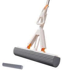 Mocio telescopico assorbente per uso domestico, mocio pieghevole a mani libere, stile: 28 cm + 1 testa di cotone