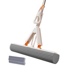 Mocio telescopico assorbente per uso domestico, mocio pieghevole a mani libere, stile: 35 cm + 3 teste di cotone