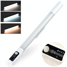 Luce notturna ricaricabile con sensore di movimento a LED sottopensile con display digitale 1200mAH (argento)