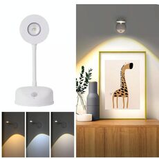 Faretto LED ricaricabile con sensore di movimento wireless, luce per quadri dimmerabile, 1200 mAH (bianco)
