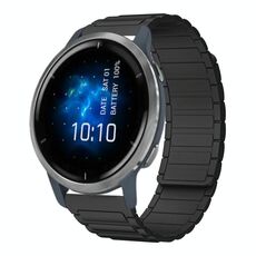 For Garmin Venu 2 22mm I-shaped Magnetic Silicone Watch Band(Black)