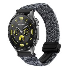For Huawei Watch GT4 46mm 22mm Magnetic Buckle Braided Watch Band(Graphite Black)