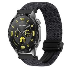 For Huawei Watch GT4 46mm 22mm Magnetic Buckle Braided Watch Band(Black)