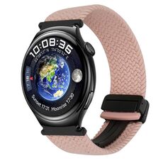 For Huawei Watch 4 22mm Magnetic Buckle Braided Watch Band(Starlight Pink)