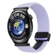 For Huawei Watch 4 22mm Magnetic Buckle Braided Watch Band(Purple)