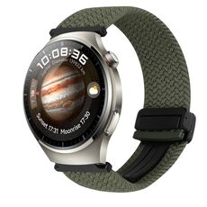 For Huawei Watch 4 Pro 22mm Magnetic Buckle Braided Watch Band(Metallic Gray)