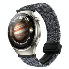 For Huawei Watch 4 Pro 22mm Magnetic Buckle Braided Watch Band(Graphite Black)