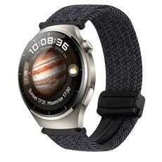 For Huawei Watch 4 Pro 22mm Magnetic Buckle Braided Watch Band(Black)