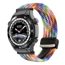 For Huawei Watch Ultimate 22mm Magnetic Buckle Braided Watch Band(Colorful)